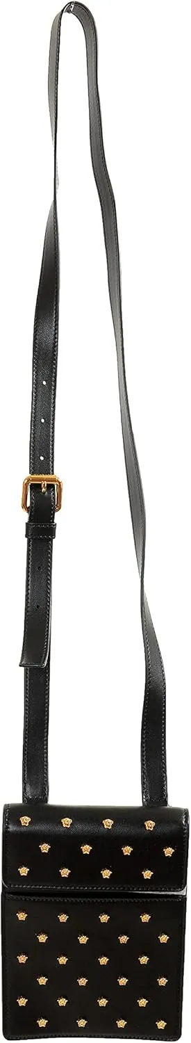 Versace Men's 100% Leather Medusa Stud Mini Shoulder Bag