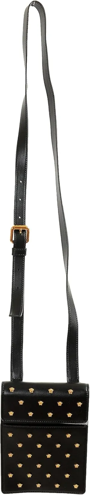 Versace Men's 100% Leather Medusa Stud Mini Shoulder Bag