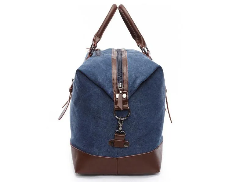 Vintage Canvas Large Capacity Weekend Tote Travel Handbag-Coffee