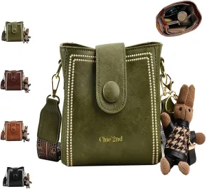 Vintage Fashion Bag with Adjustable Wider Shoulder Strap, Vintage Retro Small Water Bucket Bag for Women