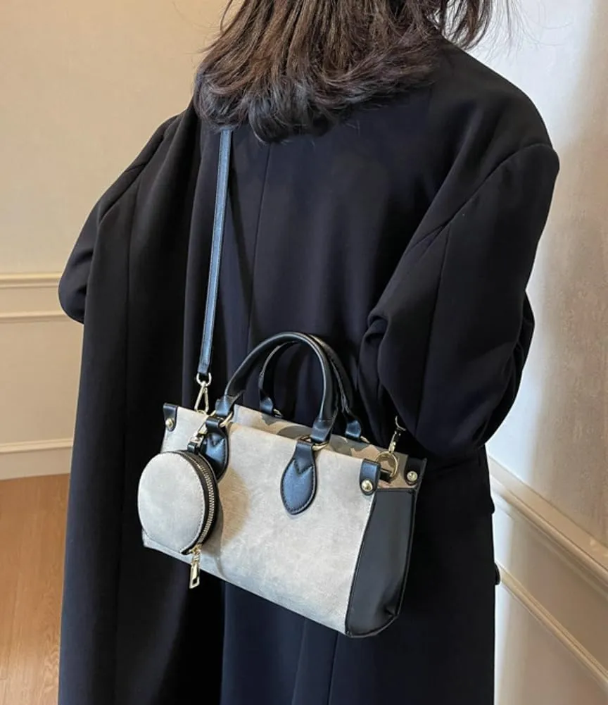 Vintage Tote Purses for Women Small Canvas Shoulder Bags Casual Crossbody Top Handle Satchel Handbags