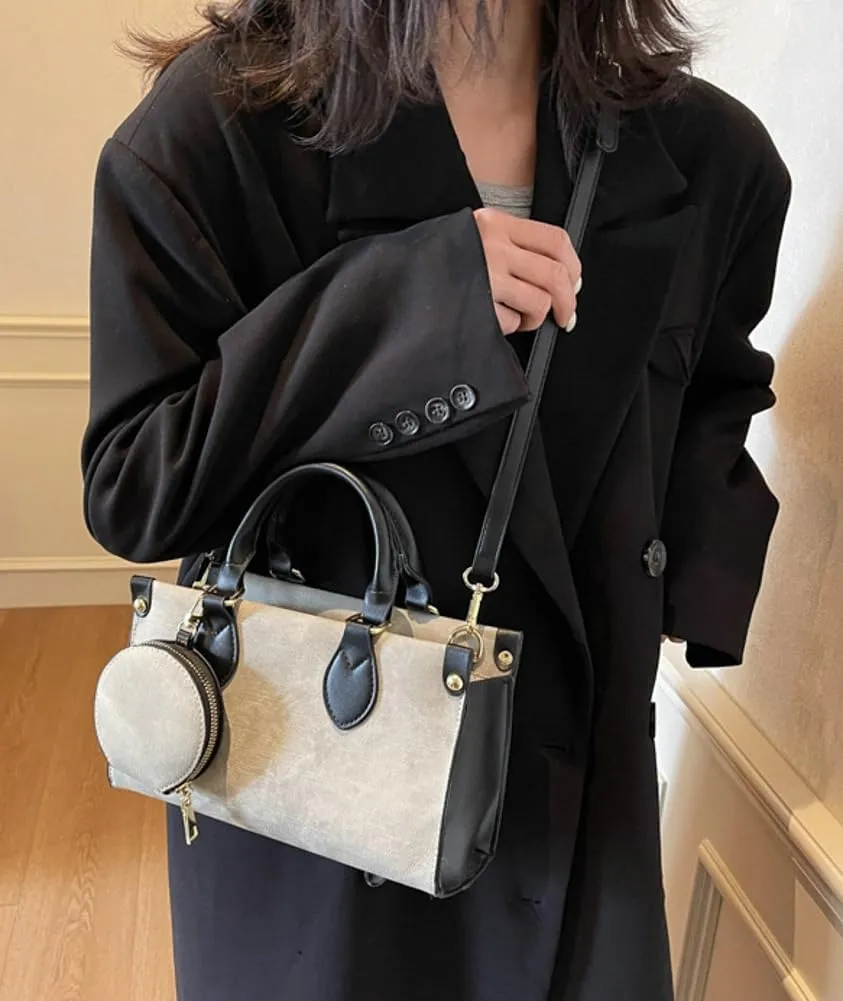Vintage Tote Purses for Women Small Canvas Shoulder Bags Casual Crossbody Top Handle Satchel Handbags