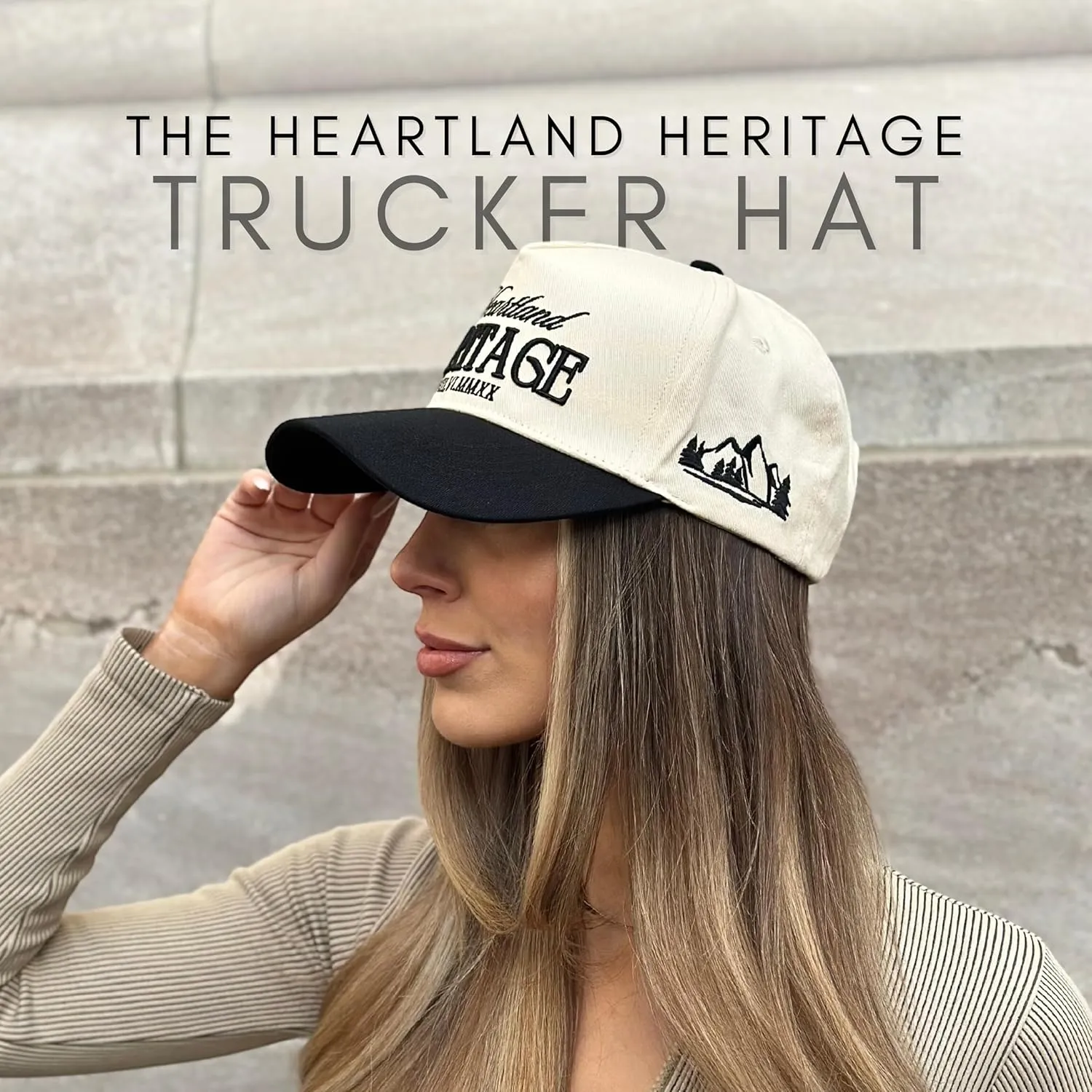 Vintage Western Trucker Hat | Men & Women | Country Cute Caps for Cowgirls Cowboys | Camo Denim Embroidered Cotton | Snapback