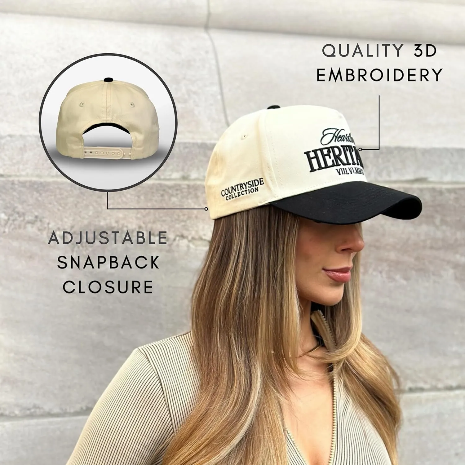 Vintage Western Trucker Hat | Men & Women | Country Cute Caps for Cowgirls Cowboys | Camo Denim Embroidered Cotton | Snapback