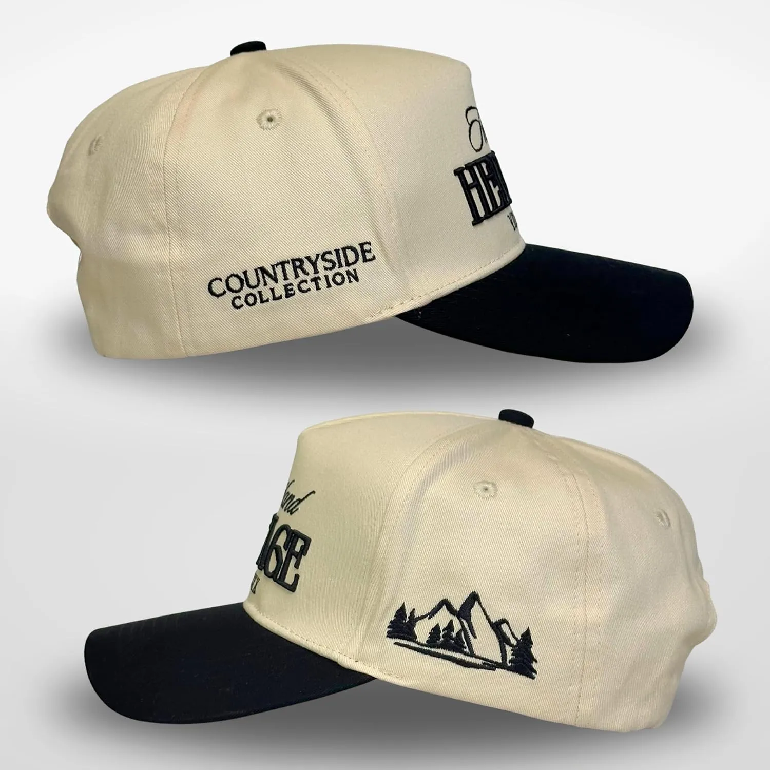 Vintage Western Trucker Hat | Men & Women | Country Cute Caps for Cowgirls Cowboys | Camo Denim Embroidered Cotton | Snapback