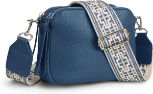 VONAL Leather Crossbody Purse for Women Triple Pockets Designed Shoulder Bag