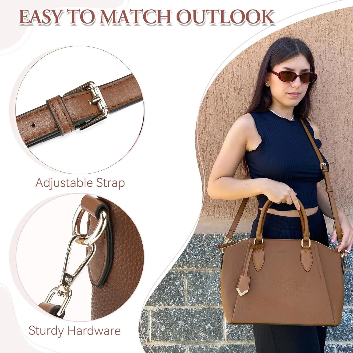 VX VONXURY Women Handbag,Vegan Leather Shoulder Bag Tote Bag Fashion Crossbody Bag with Adjustable Strap