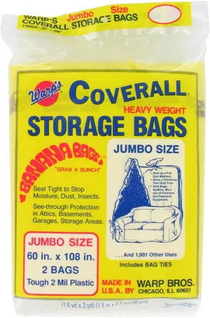 Warp Brothers CB-60 Warp's Banana Bags, Plastic, 60 x 108-Inch. (Pack of 2)