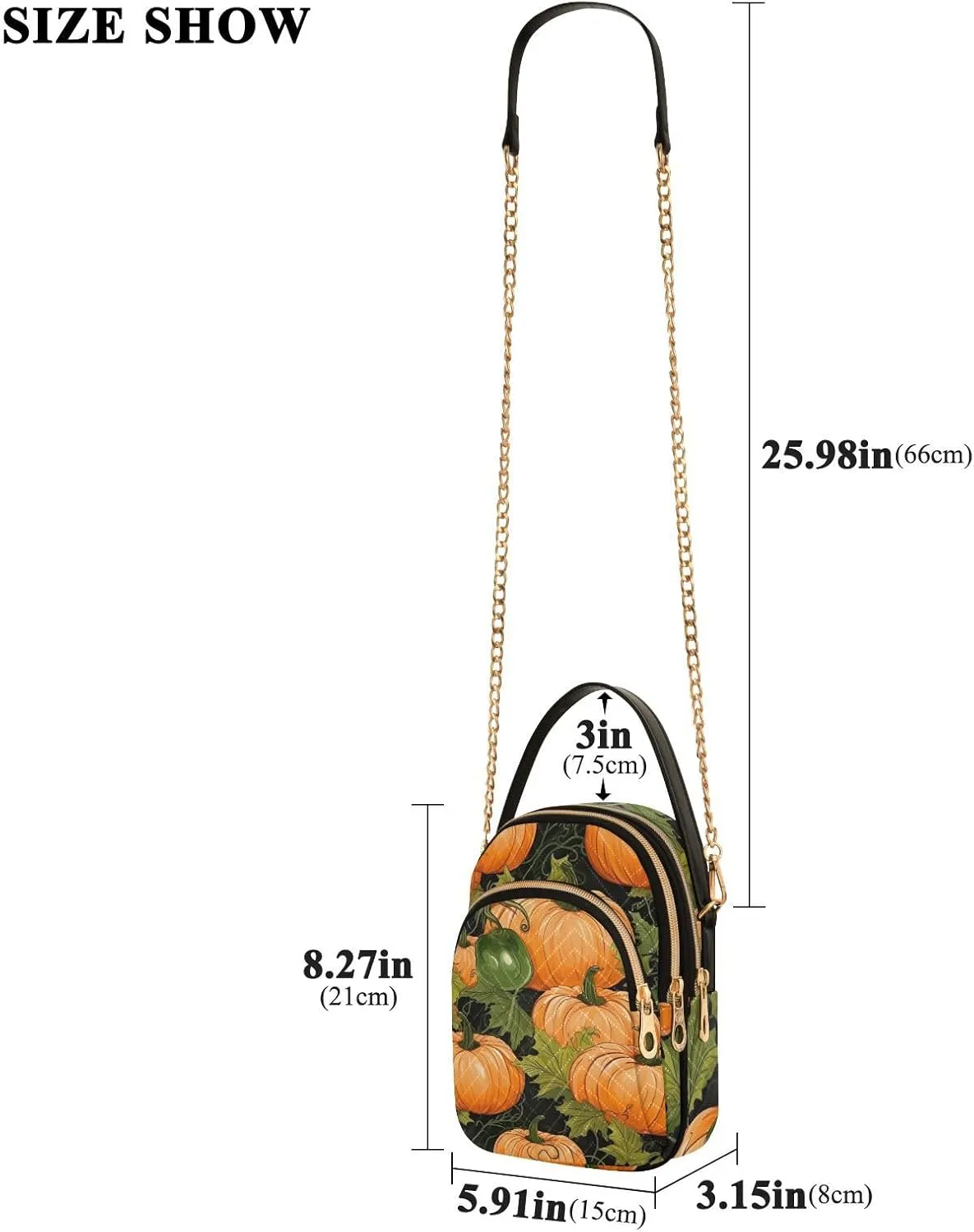 Watercolor Pumpkins Womens Shoulder Bags Crossbody, Womens Shoulder Purse, Shoulder Bag for Women