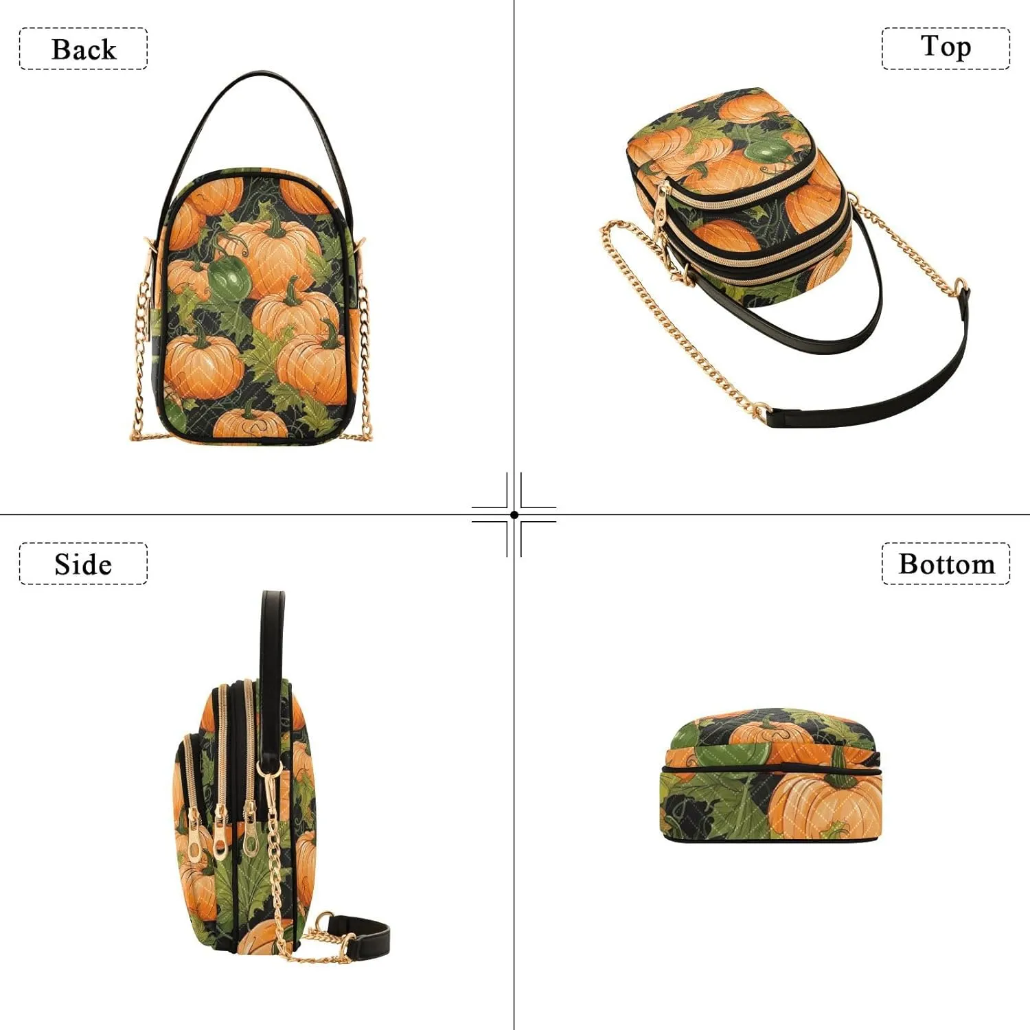 Watercolor Pumpkins Womens Shoulder Bags Crossbody, Womens Shoulder Purse, Shoulder Bag for Women