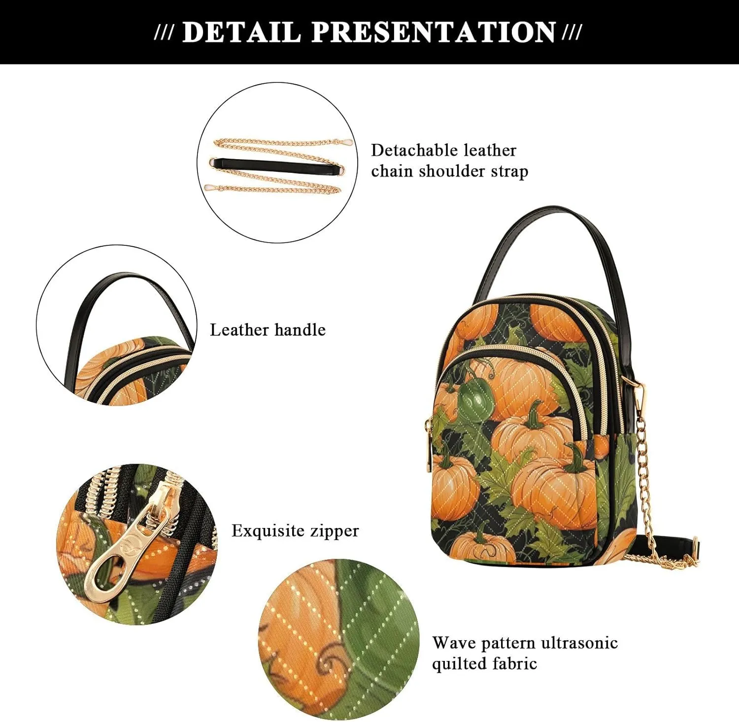 Watercolor Pumpkins Womens Shoulder Bags Crossbody, Womens Shoulder Purse, Shoulder Bag for Women