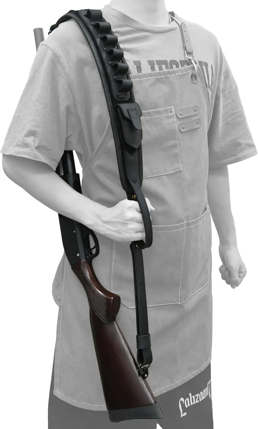 WAYNE'S DOG Leather Gun Sling Shell Holder Hunting Rifle Sling with Handle Strap for .308 .357 .30-30 .45-70 12GA