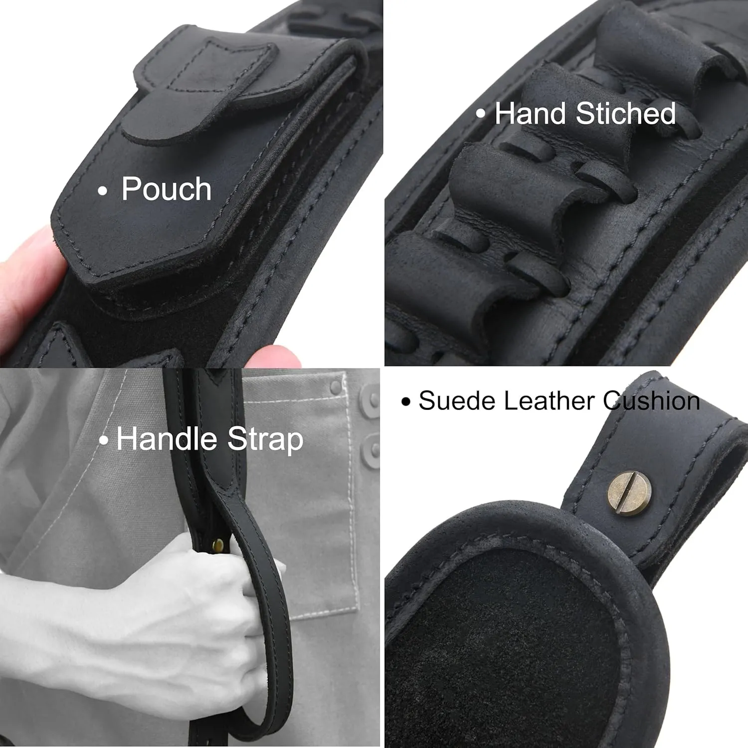 WAYNE'S DOG Leather Gun Sling Shell Holder Hunting Rifle Sling with Handle Strap for .308 .357 .30-30 .45-70 12GA