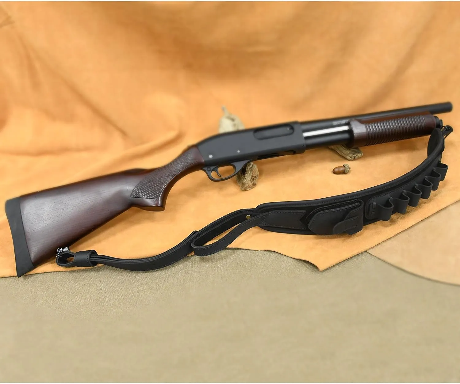 WAYNE'S DOG Leather Gun Sling Shell Holder Hunting Rifle Sling with Handle Strap for .308 .357 .30-30 .45-70 12GA