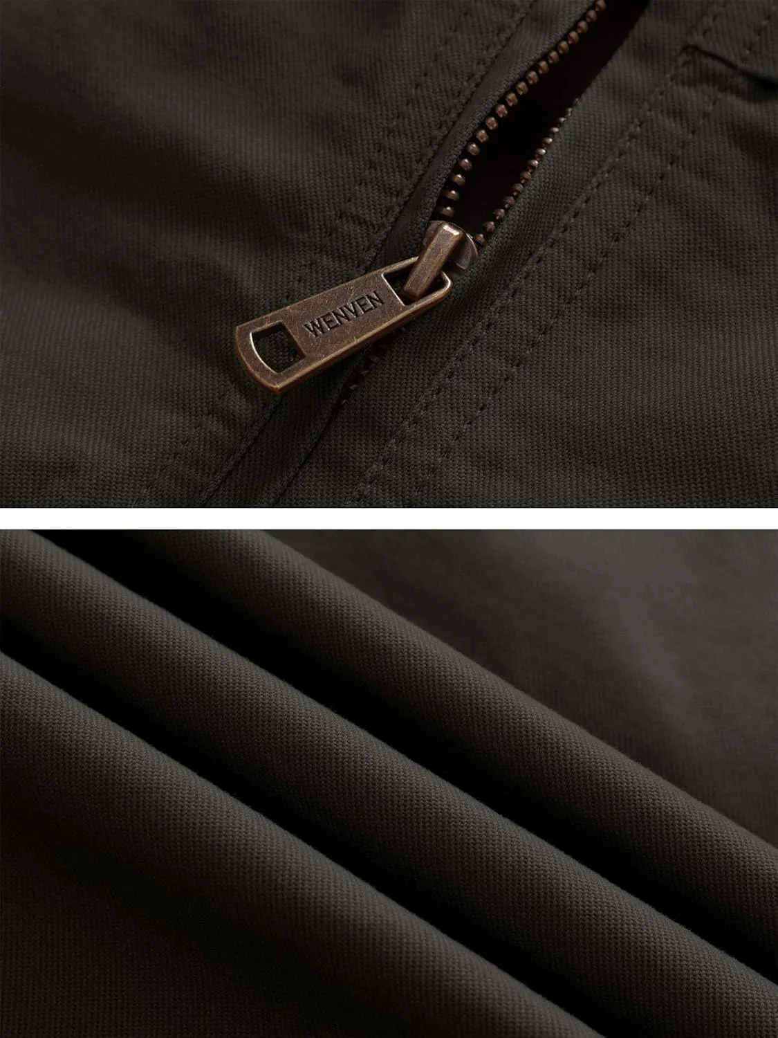 WenVen Men's Spring Canvas Military Style Jacket Casual Lightweight Cotton Coat