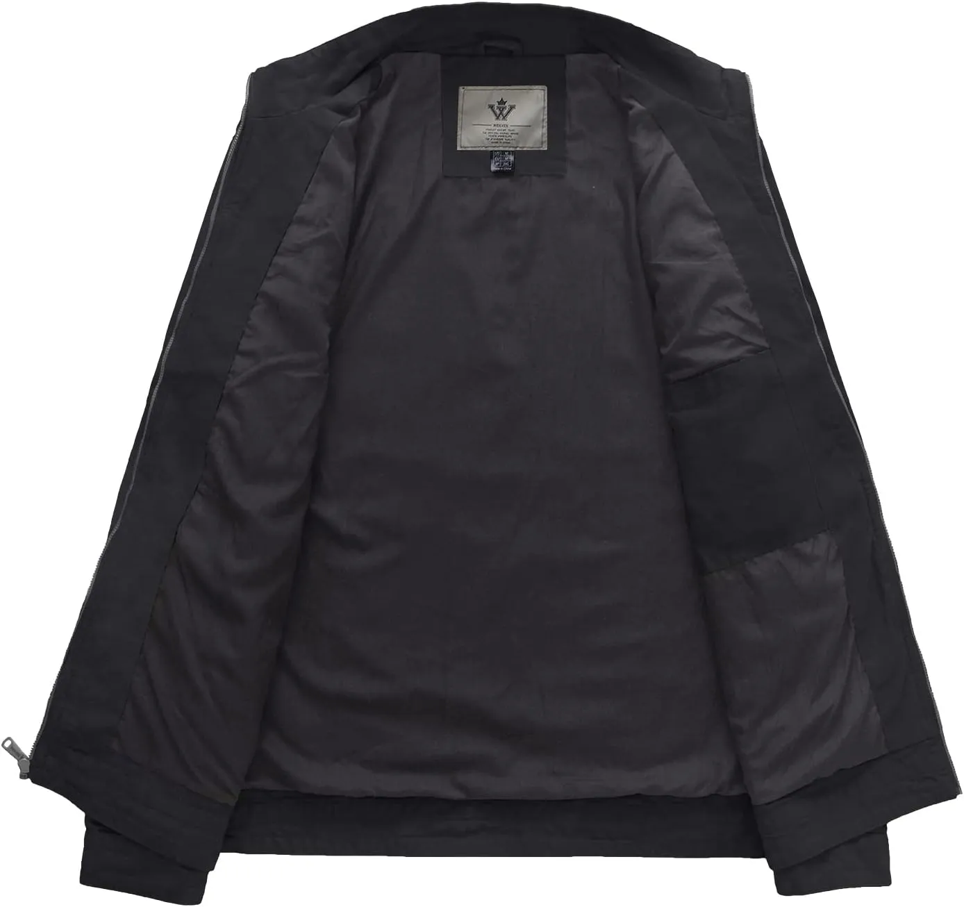 WenVen Men's Spring Canvas Military Style Jacket Casual Lightweight Cotton Coat