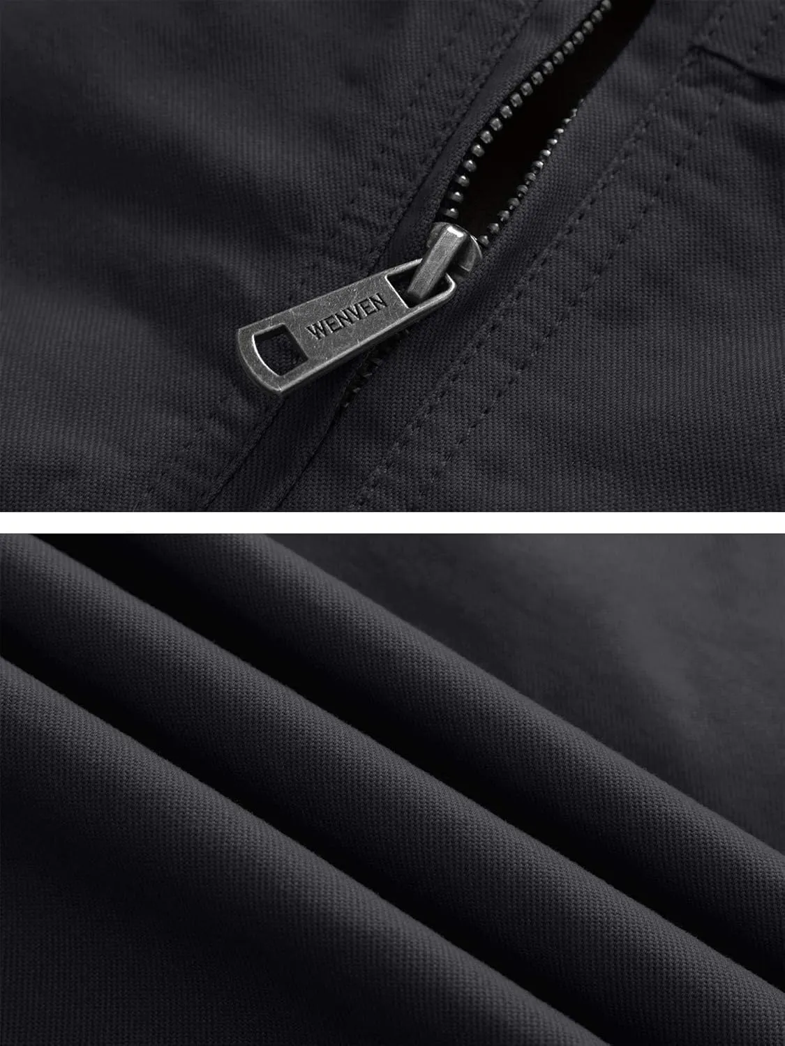 WenVen Men's Spring Canvas Military Style Jacket Casual Lightweight Cotton Coat