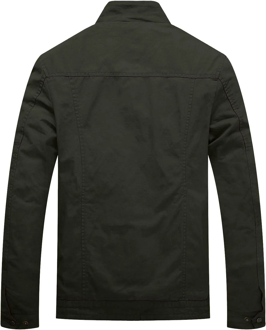 WenVen Men's Spring Canvas Military Style Jacket Casual Lightweight Cotton Coat