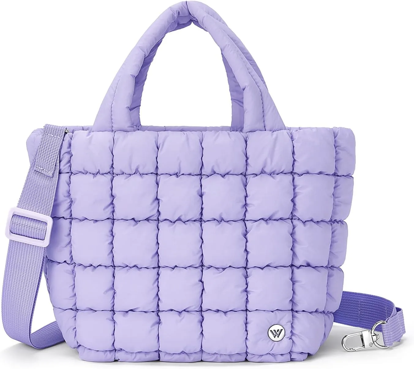 WESTBRONCO Mini Puffer Bag Quilted Crossbody Bags for Women Small Puffy Purse Nylon Shoulder Handbag with Adjustable Strap