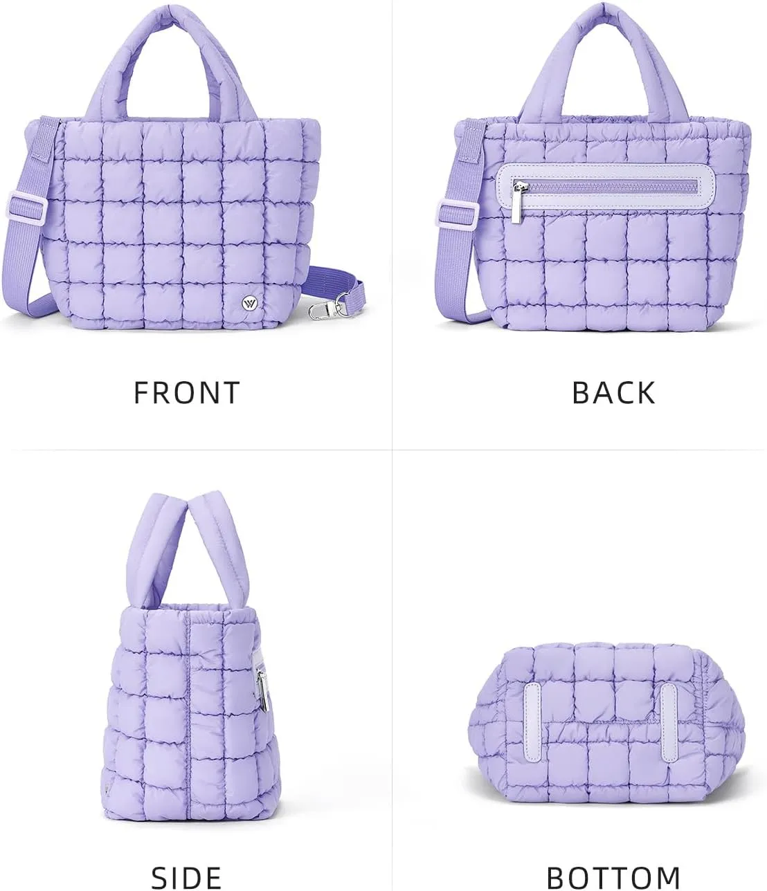 WESTBRONCO Mini Puffer Bag Quilted Crossbody Bags for Women Small Puffy Purse Nylon Shoulder Handbag with Adjustable Strap