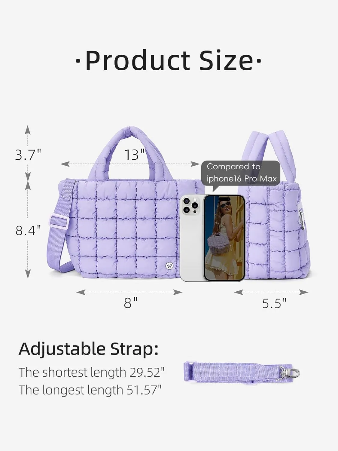 WESTBRONCO Mini Puffer Bag Quilted Crossbody Bags for Women Small Puffy Purse Nylon Shoulder Handbag with Adjustable Strap