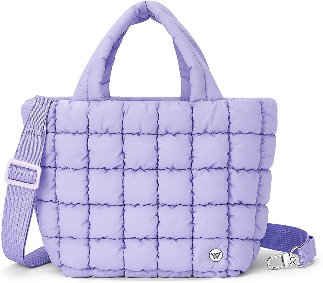 WESTBRONCO Mini Puffer Bag Quilted Crossbody Bags for Women Small Puffy Purse Nylon Shoulder Handbag with Adjustable Strap