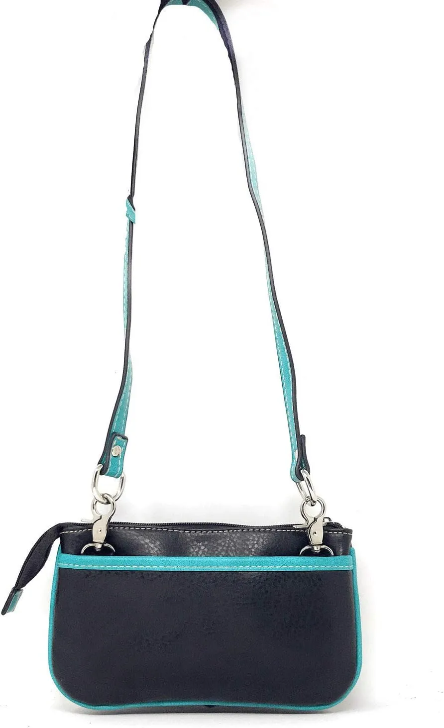 Western Rhinestone Embroidery Wallet Crossbody Clutch Bag Purse in Multi-Way