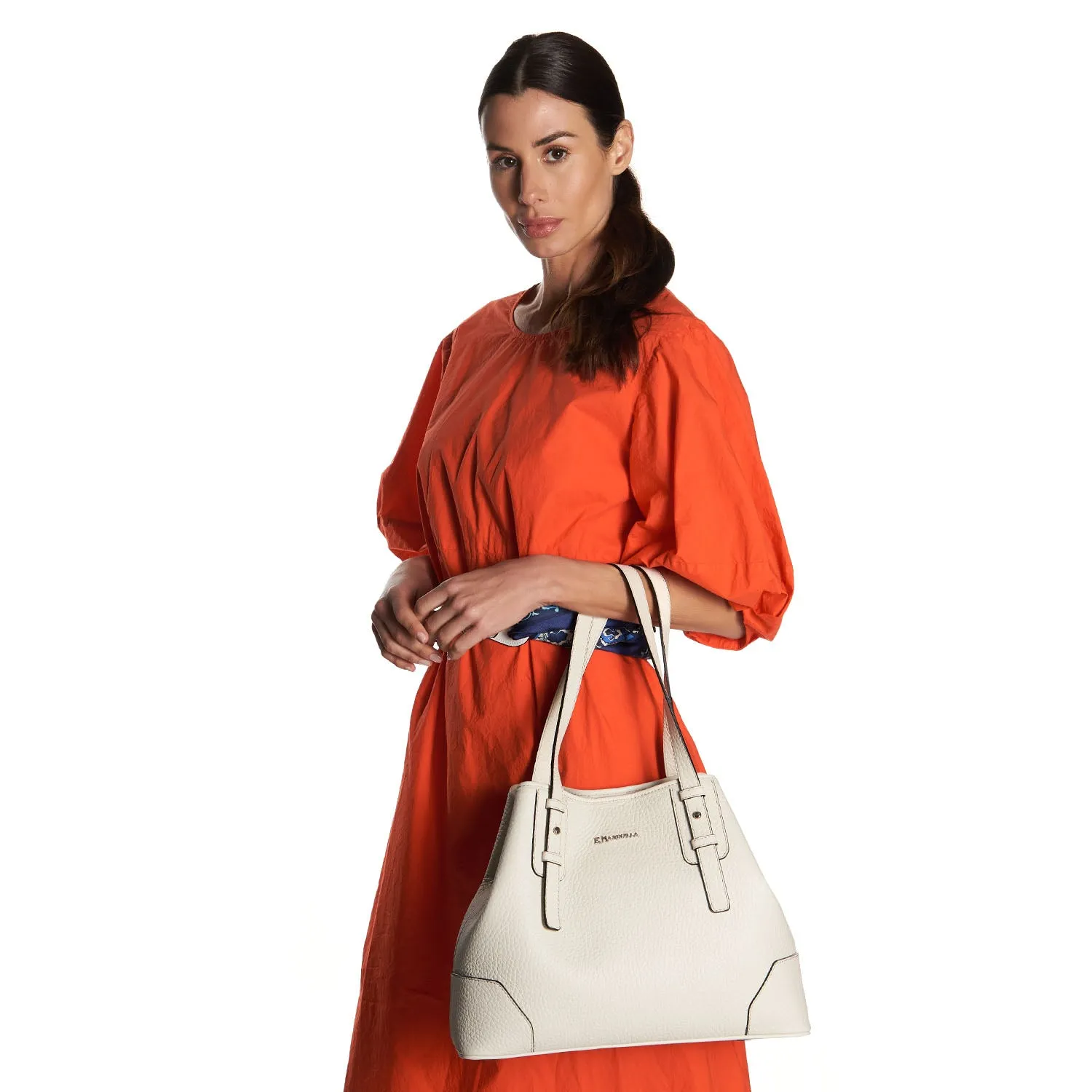 WHITE MIDI TOTE BAG