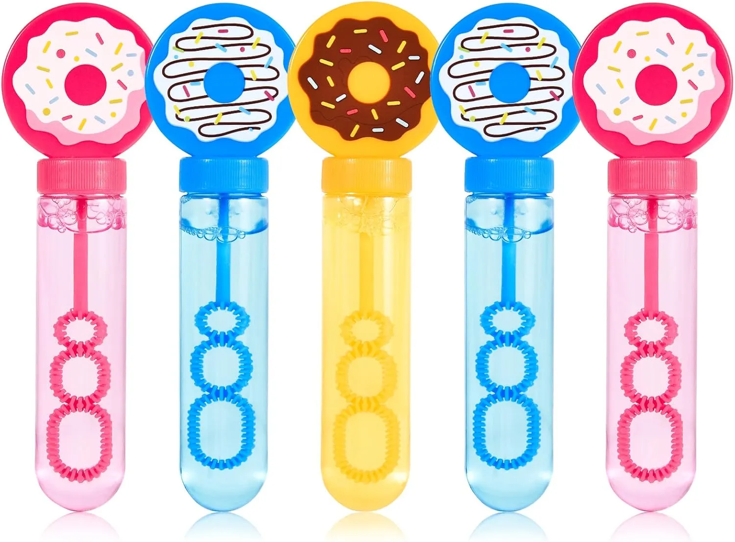 Winrayk Donut Bubble Wands for Kids Party Favors, 24 Large Bubbles Bulk, Carnival Prizes Easter Goody Bag Stuffers Pinata Filler Birthday Gift, Girls Boys Summer Beach Outdoor Toys Donut Party Favors