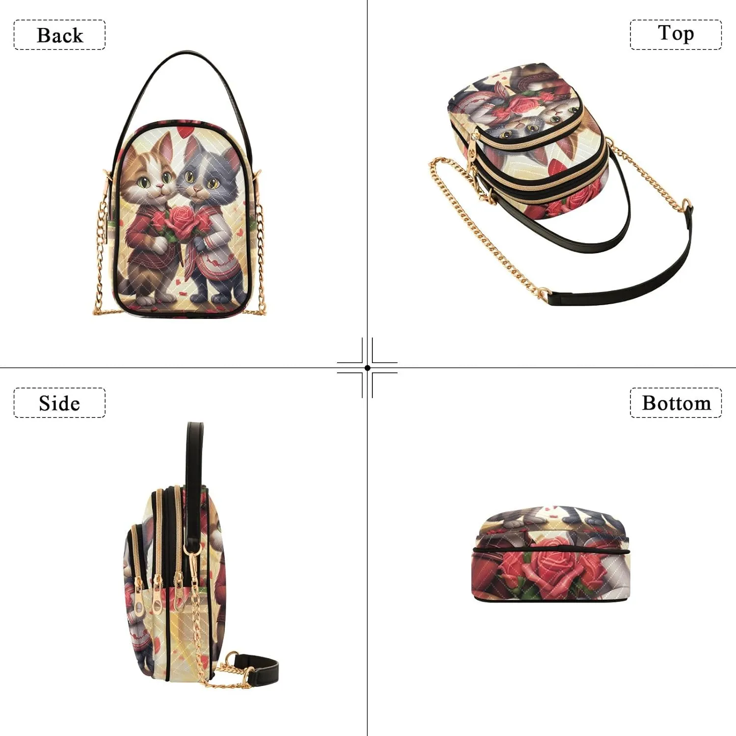 Winter Cute Scottish Cow Fashion Crossbody Bags for Women Chain Crossbody Bag