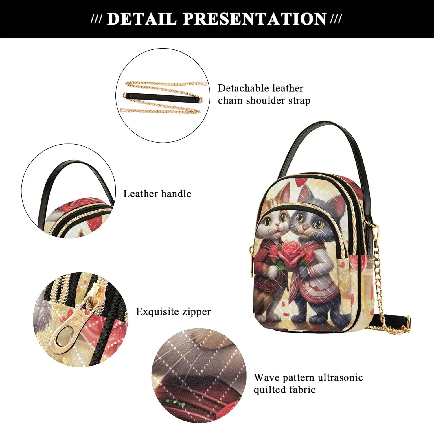 Winter Cute Scottish Cow Fashion Crossbody Bags for Women Chain Crossbody Bag