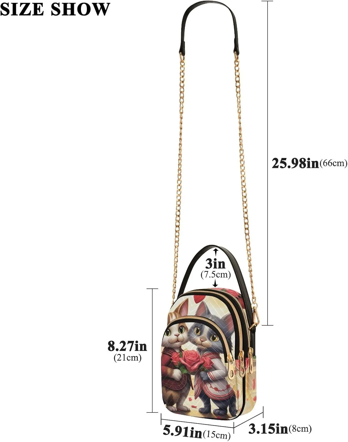 Winter Cute Scottish Cow Fashion Crossbody Bags for Women Chain Crossbody Bag