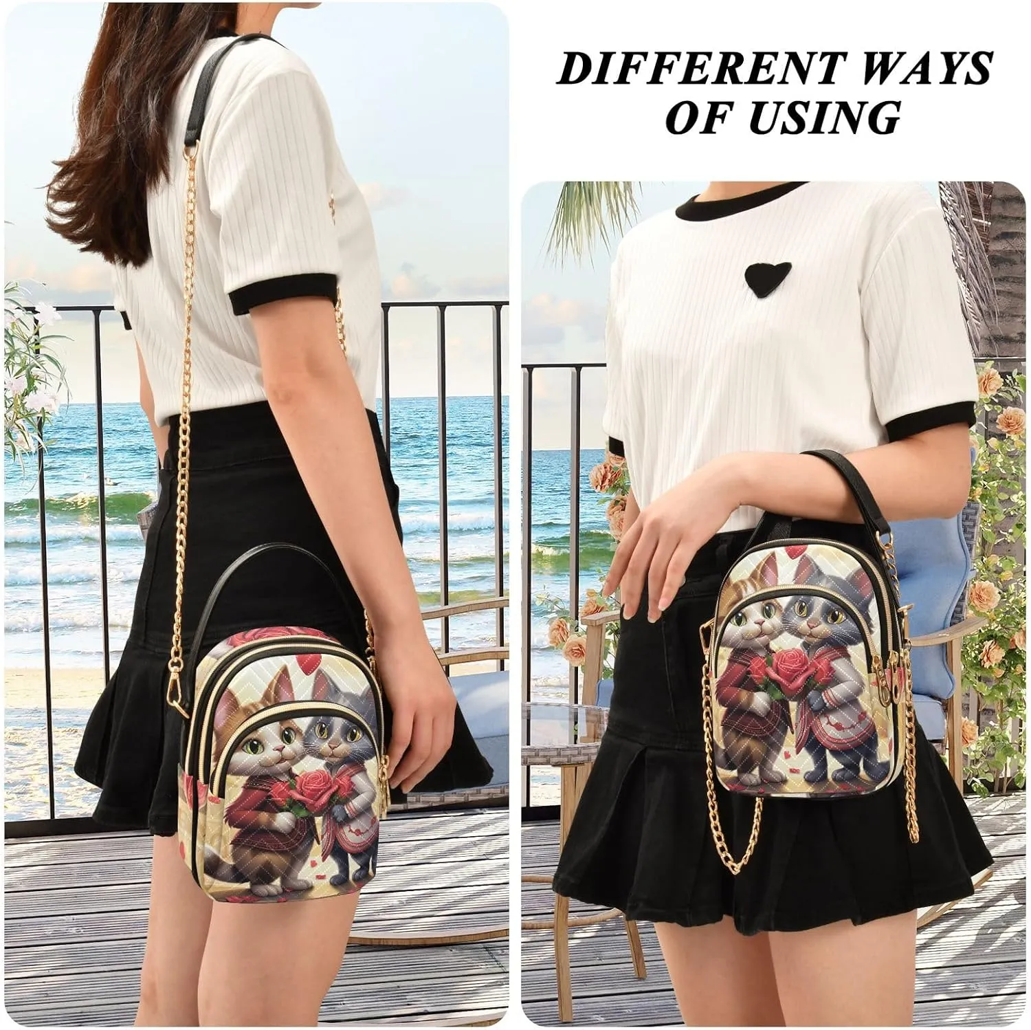 Winter Cute Scottish Cow Fashion Crossbody Bags for Women Chain Crossbody Bag