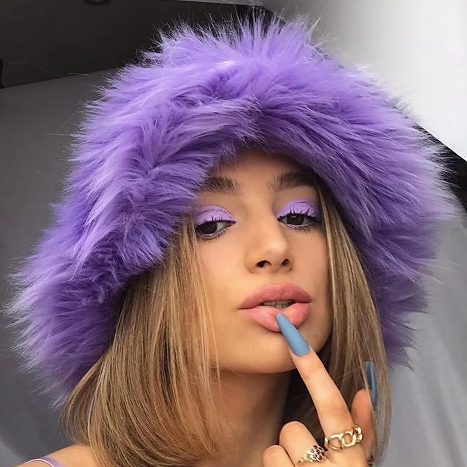 Winter Faux Fur Bucket Hats for Women Warm Plush Fisherman Hat Fuzzy Fluffy Cap Outdoor Stylish Panama Caps