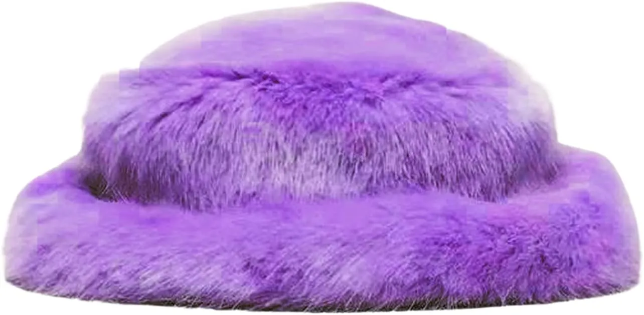 Winter Faux Fur Bucket Hats for Women Warm Plush Fisherman Hat Fuzzy Fluffy Cap Outdoor Stylish Panama Caps