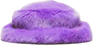 Winter Faux Fur Bucket Hats for Women Warm Plush Fisherman Hat Fuzzy Fluffy Cap Outdoor Stylish Panama Caps