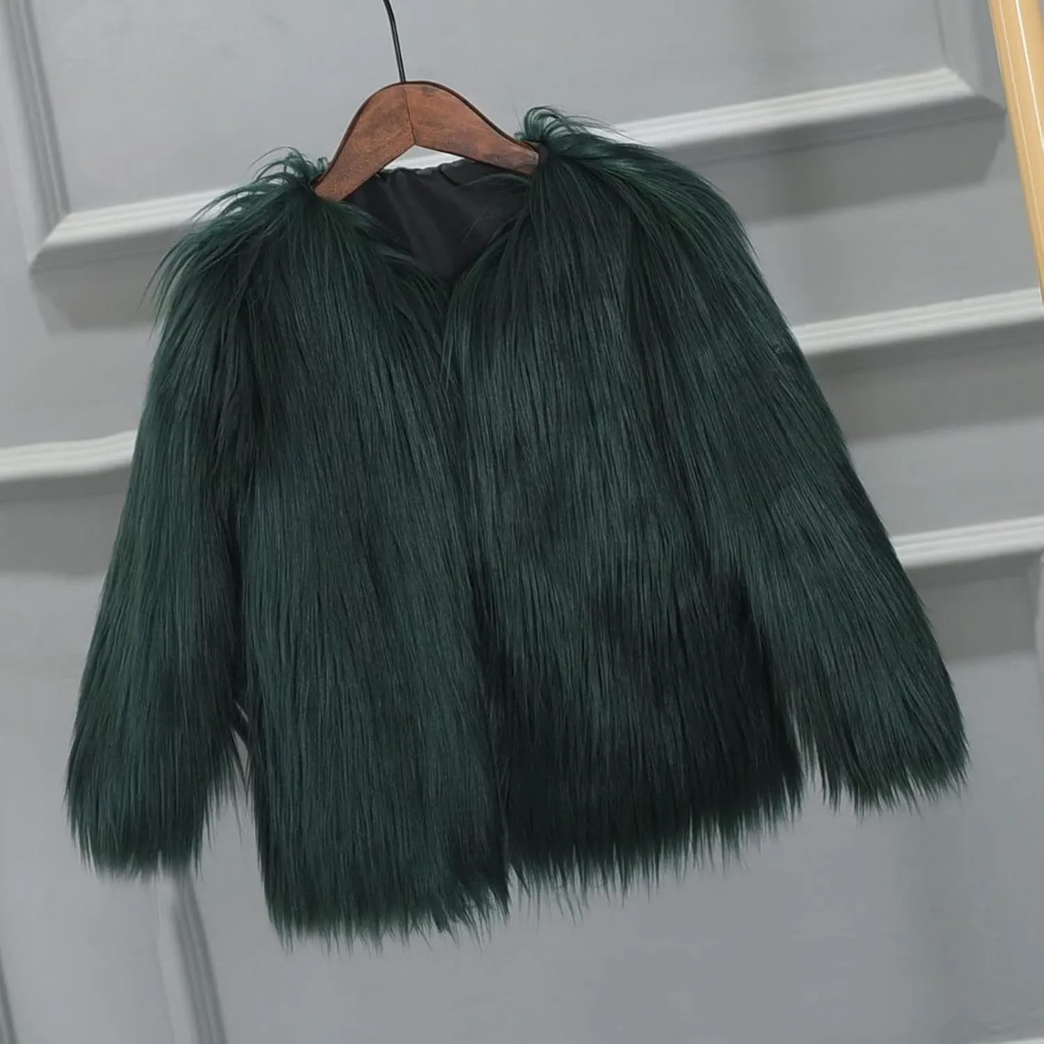 Winter Jackets for Women Open Front Faux Fur Coat Womens Fringe Jacket Fluffy Cardigan Long Sleeve Outwear Shaggy Jacket