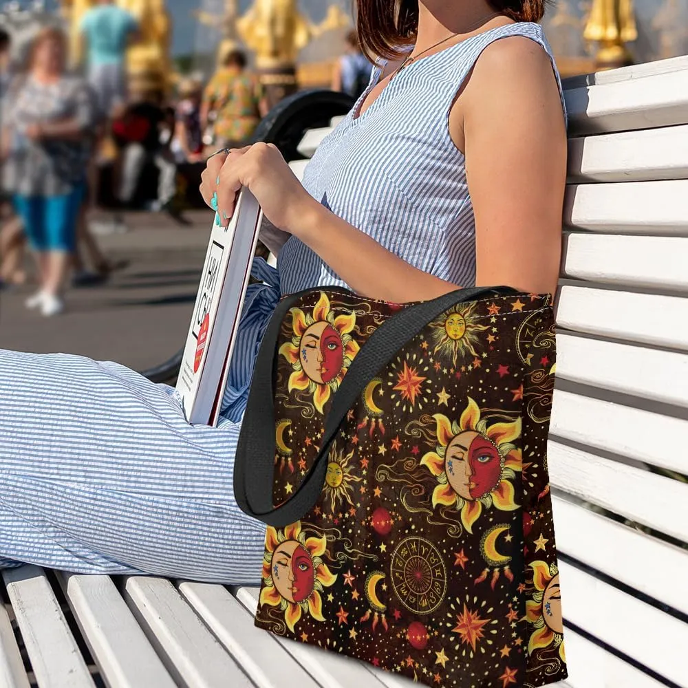 WIRESTER Big Tote Bag With Inner Pocket, Reusable Canvas Tote Bag for Women Girl, Beach Bag, Grocery Shopping Bag, Travel Bag