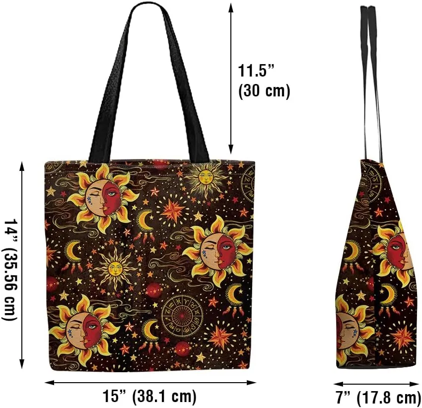 WIRESTER Big Tote Bag With Inner Pocket, Reusable Canvas Tote Bag for Women Girl, Beach Bag, Grocery Shopping Bag, Travel Bag