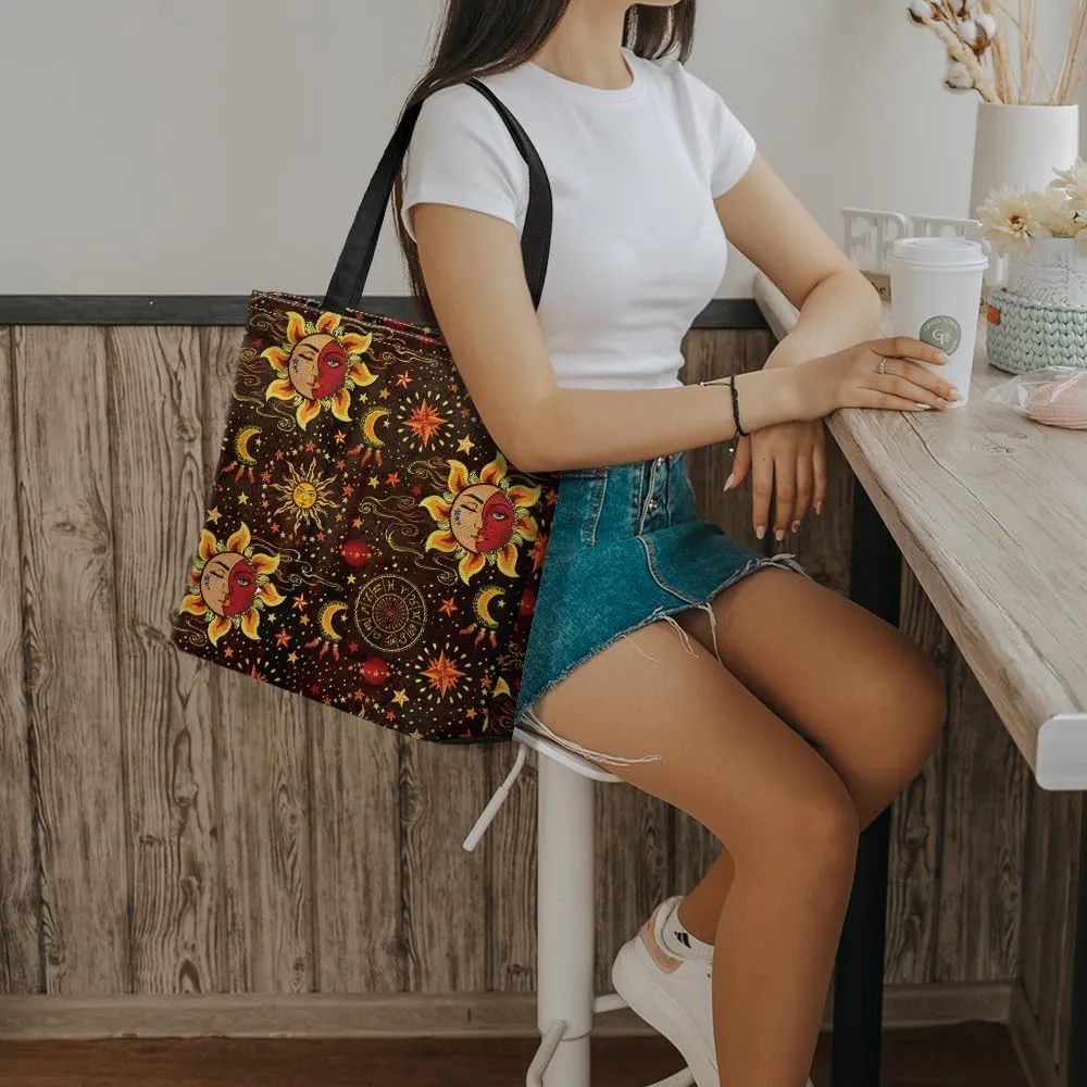 WIRESTER Big Tote Bag With Inner Pocket, Reusable Canvas Tote Bag for Women Girl, Beach Bag, Grocery Shopping Bag, Travel Bag