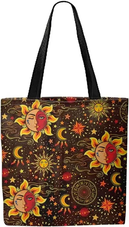 WIRESTER Big Tote Bag With Inner Pocket, Reusable Canvas Tote Bag for Women Girl, Beach Bag, Grocery Shopping Bag, Travel Bag