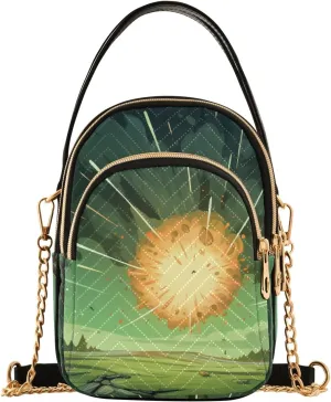 Women Crossbody Handbag Meteor in Fields Quilted Chain Bag