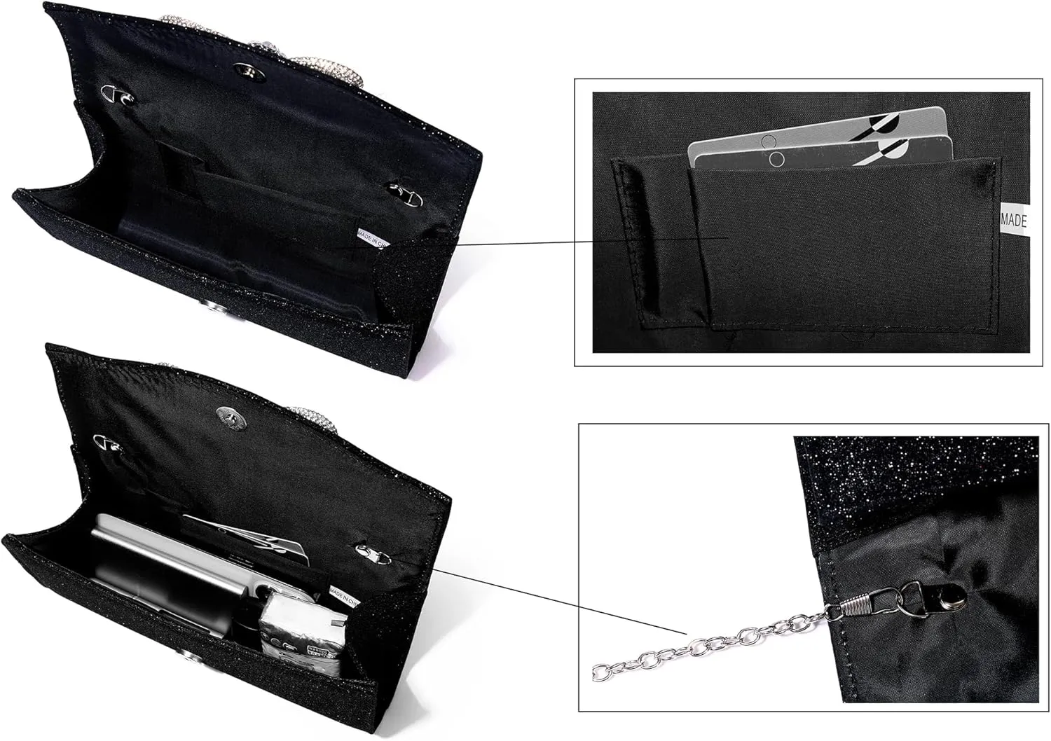 Women Diamond Bow Evening Bag Rhinestone Clutch Purse Wedding Prom Purse Formal Cocktail Party Handbag