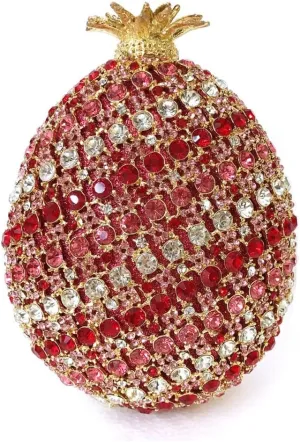 Women Diamond Pineapple Evening Bag Dazzle Fruit Shaped Rhinestone Clutch Novelty Crystal Handbag for Party Prom