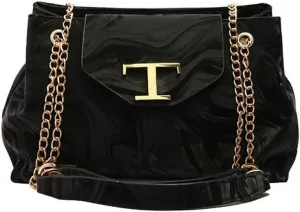 Women Fashionable Large Capacity Crossbody Bag with Adjustable Chain Strap Metal Decors PU Leather Shoulder Bag Purse
