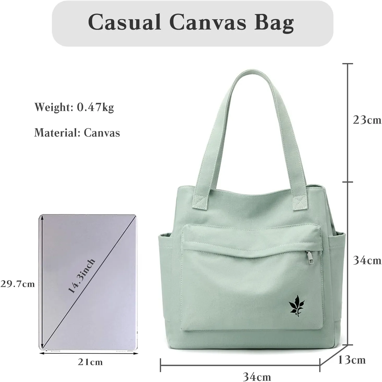 Women Handbag Canvas Shoulder Bag Casual Tote Purse