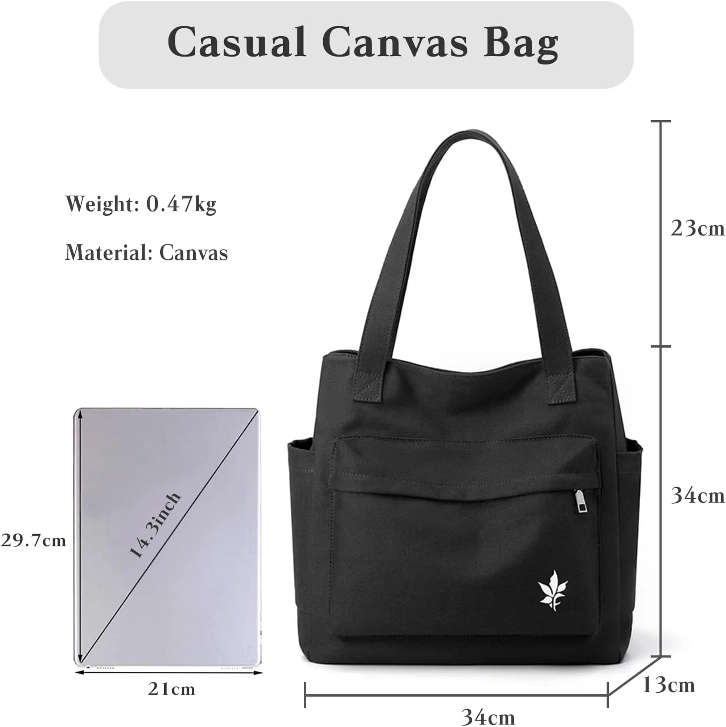 Women Handbag Canvas Shoulder Bag Casual Tote Purse
