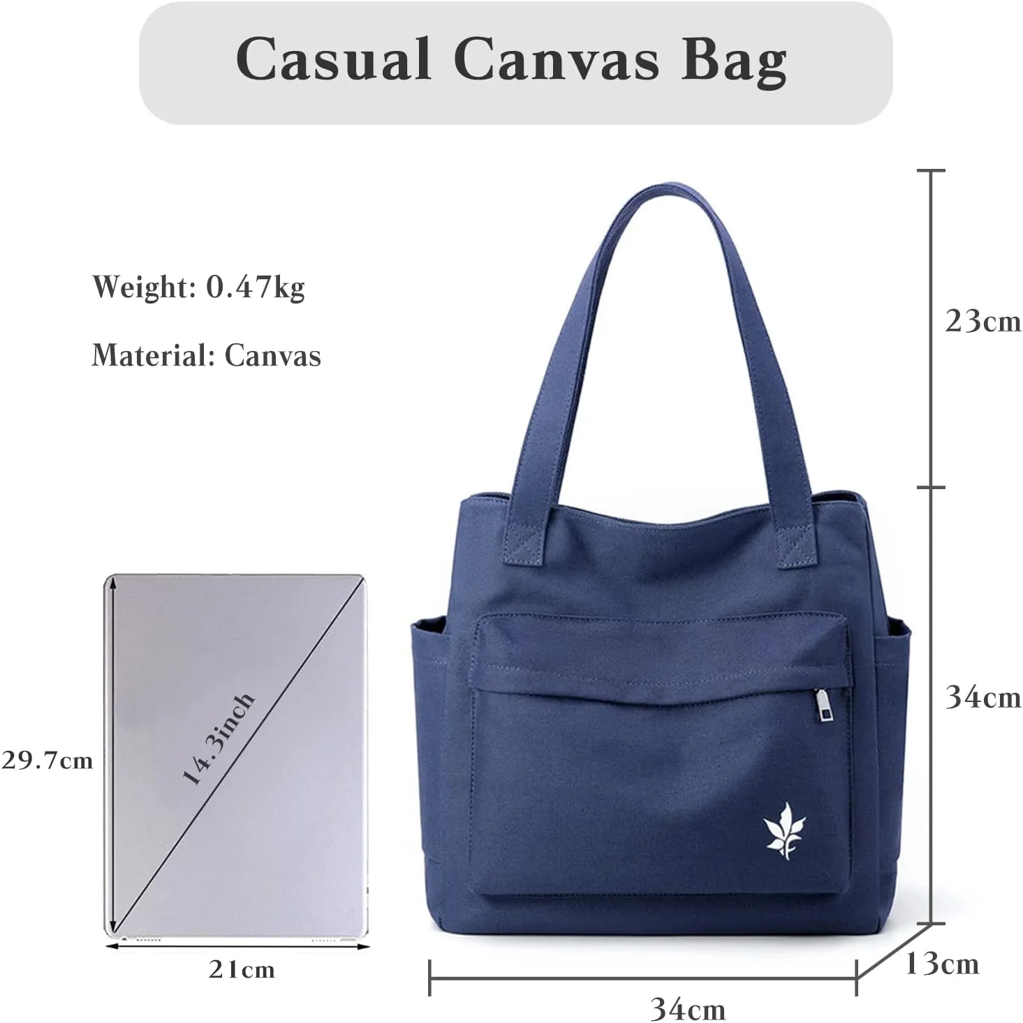 Women Handbag Canvas Shoulder Bag Casual Tote Purse