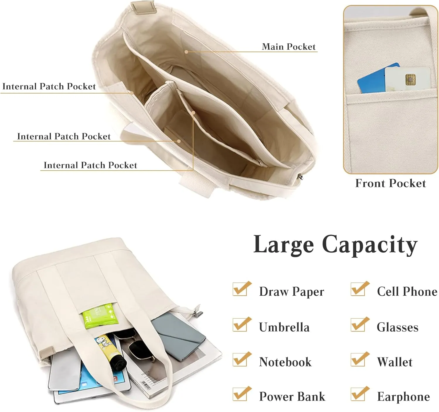 Women Handbag Canvas Tote Bag Lightweight Shoulder Bag