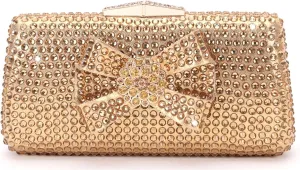 Women Italian Shoes and Bags Set Shiny Rhinestones Bow Slip On Fish Mouth High Heel Slippers Large Capacity Lightweight Clutch for Evening Party